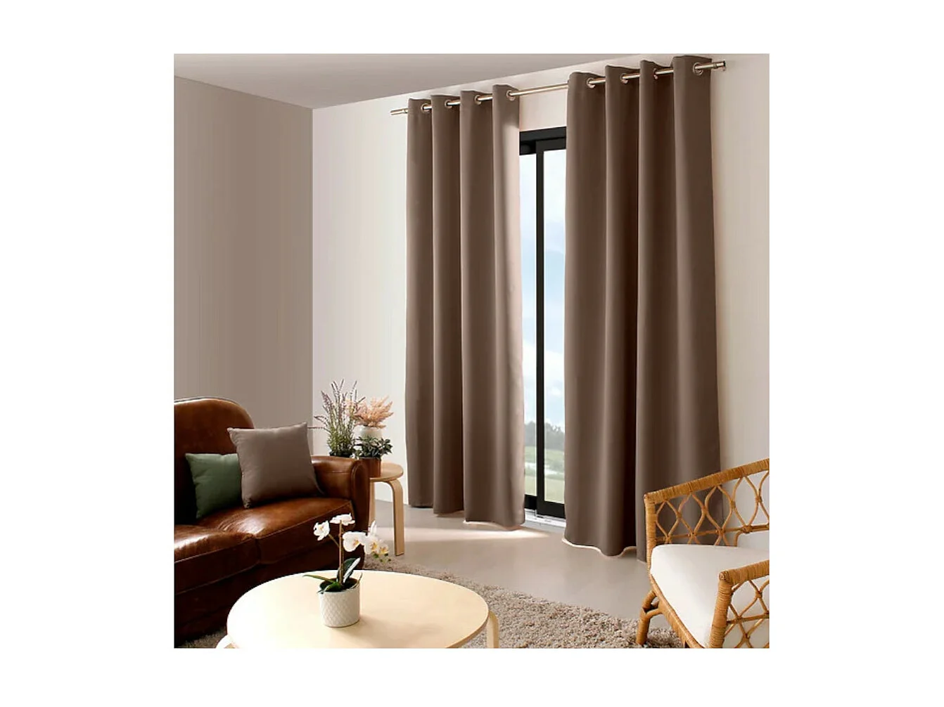 Einfarbiger Verdunkelungsvorhang mit 8 Ösen 140 x 240 cm