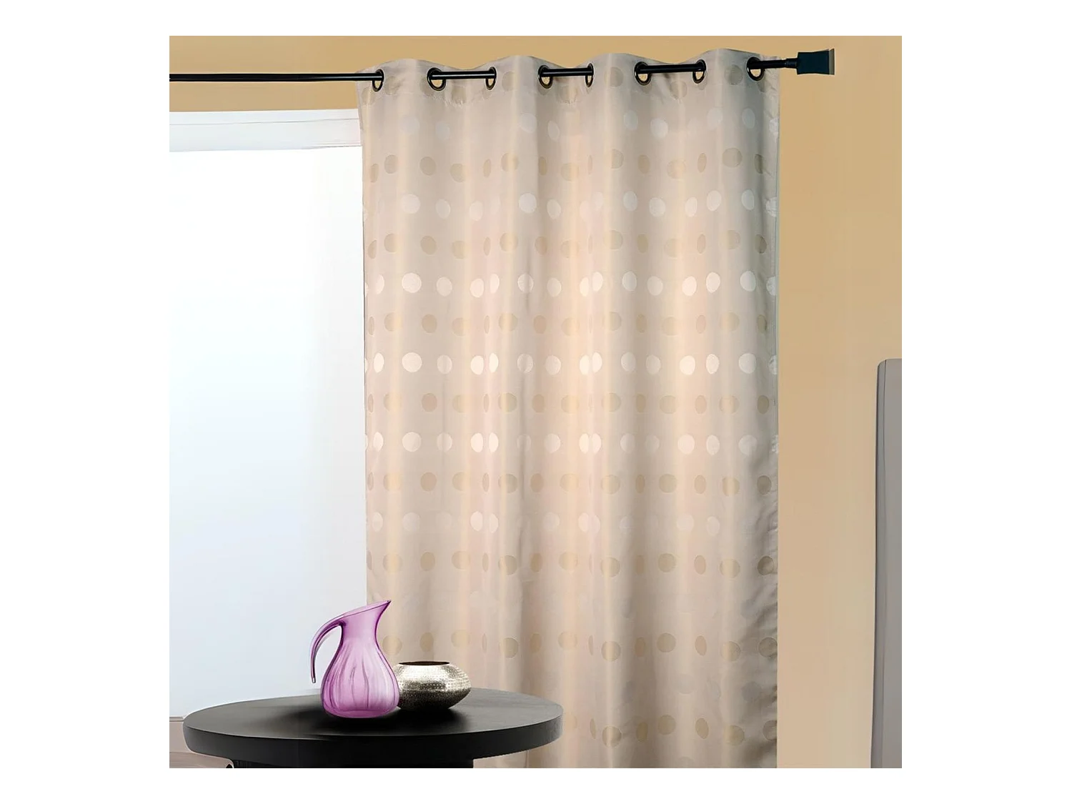 Rideau d'ameublement en jacquard pois bimbo