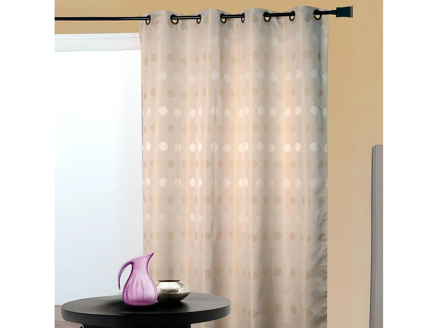 Cortina jacquard lunares 140 x 260 cm