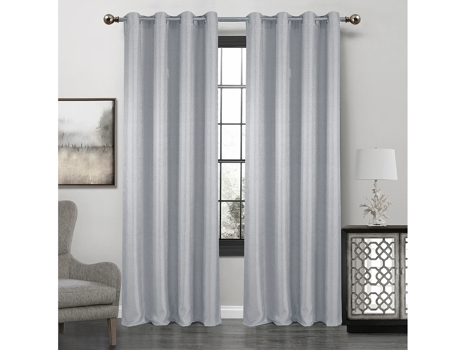 Paire de rideaux obscurcissant à point blanc