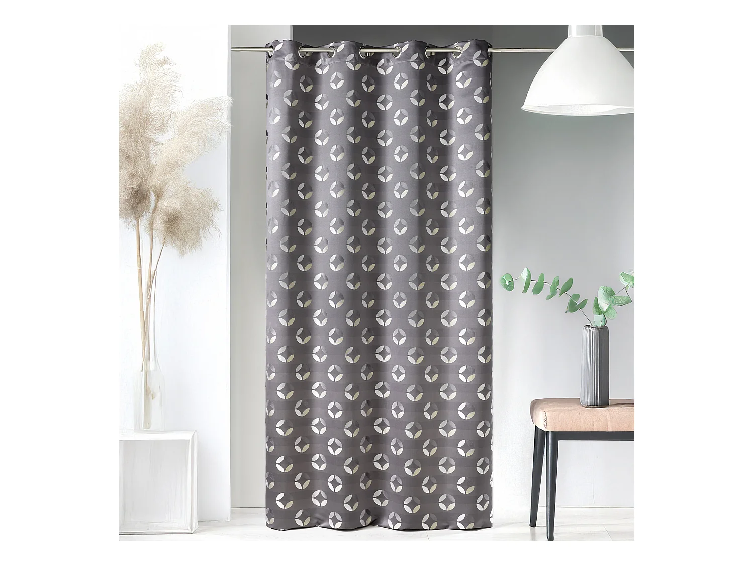 Rideau en jacquard à imprimés "rosace"