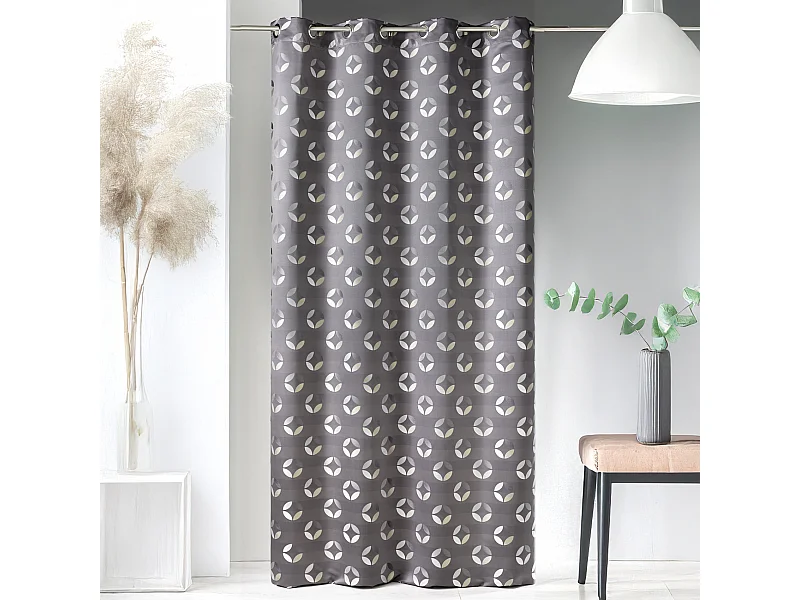 Cortina en jacquard estampados rosáceos 140 x 260 cm