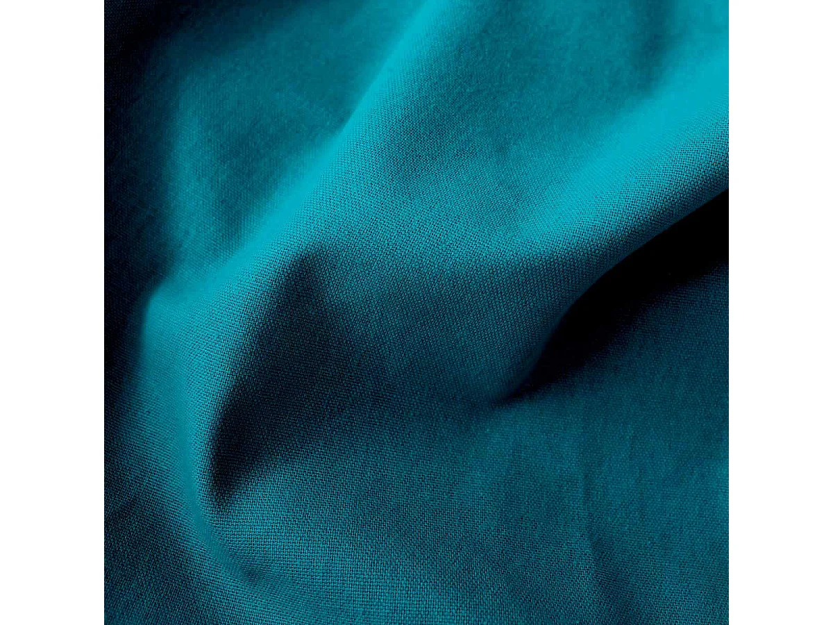 Rideau Uni à Œillets "Panama" 135x240cm Bleu Canard