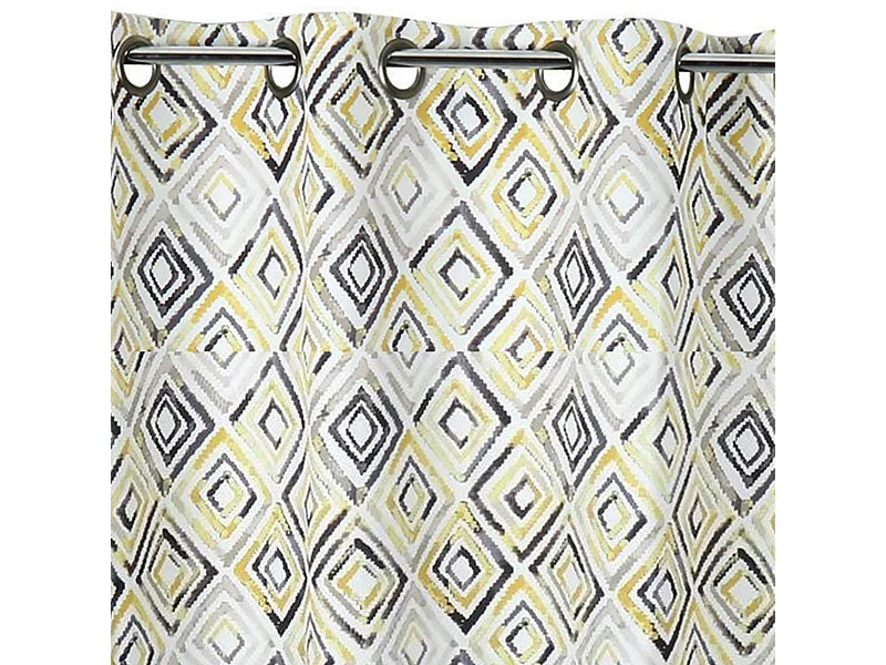 Cortina opaca motivos geométricos rombos 145 x 260 cm