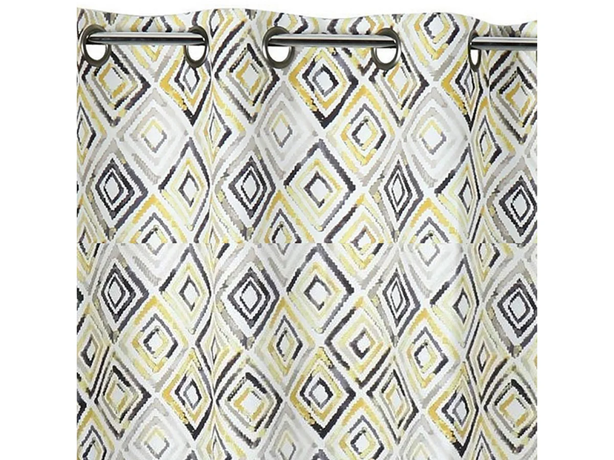 Cortina opaca motivos geométricos rombos 145 x 260 cm