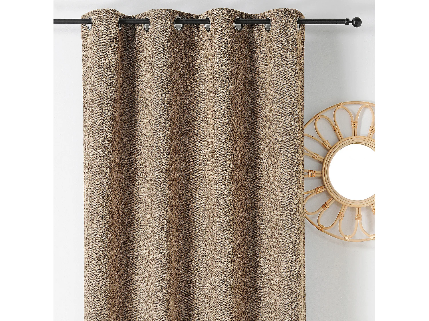 Cortina Térmica con Ojales Efecto Bouclé