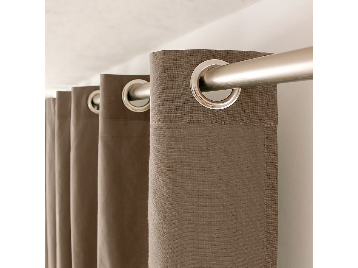 Rideau Uni à Œillets "Panama" 135x240cm Vison