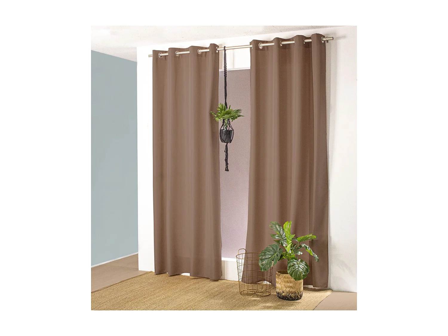 Rideau Uni à Œillets "Panama" 135x240cm Vison