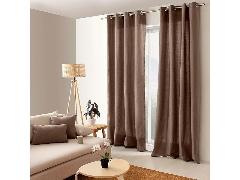 Rideau Uni à Œillets "Panama" 135x240cm Vison