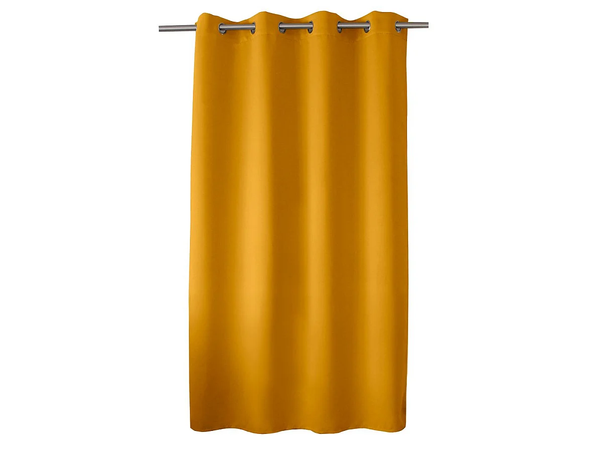 Verdunkelnder Vorhang aus schwarzem Garn mit 8 Ösen 140 x 180 cm