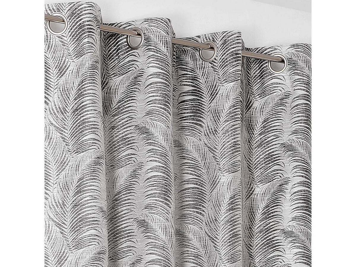 Rideau à oeillets aux motifs palmes