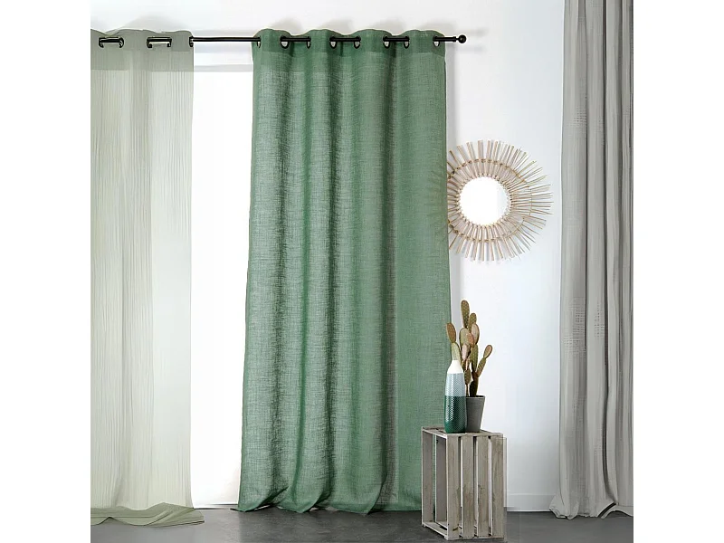 Halbtransparenter und natürlicher Vorhang aus 100% Leinen 145 x 260 cm