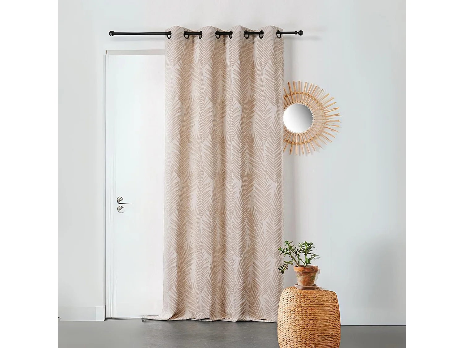 Cortina estampada hoja de palmera 140 x 240 cm