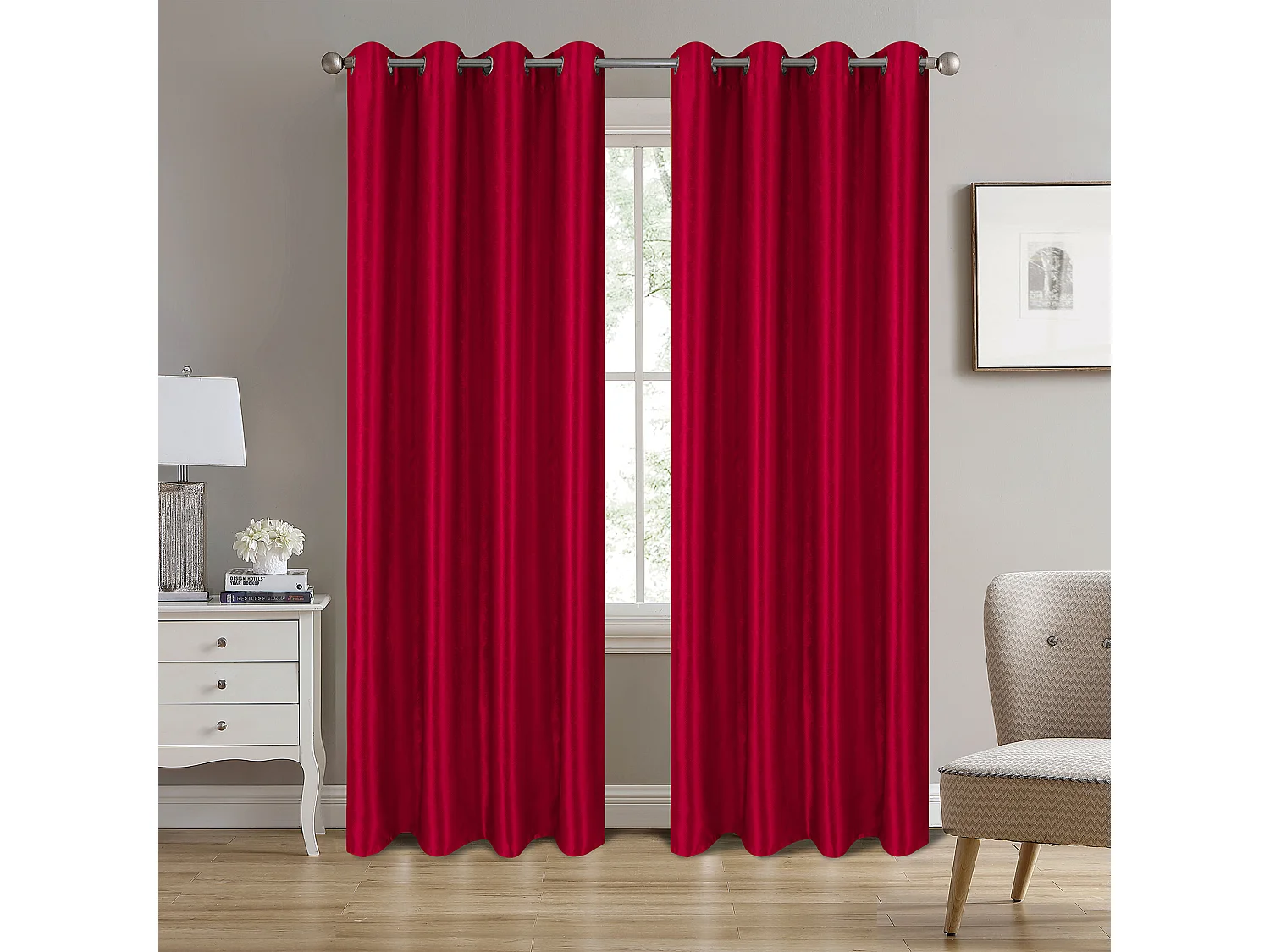 Paire de rideaux occultants à motifs géométriques