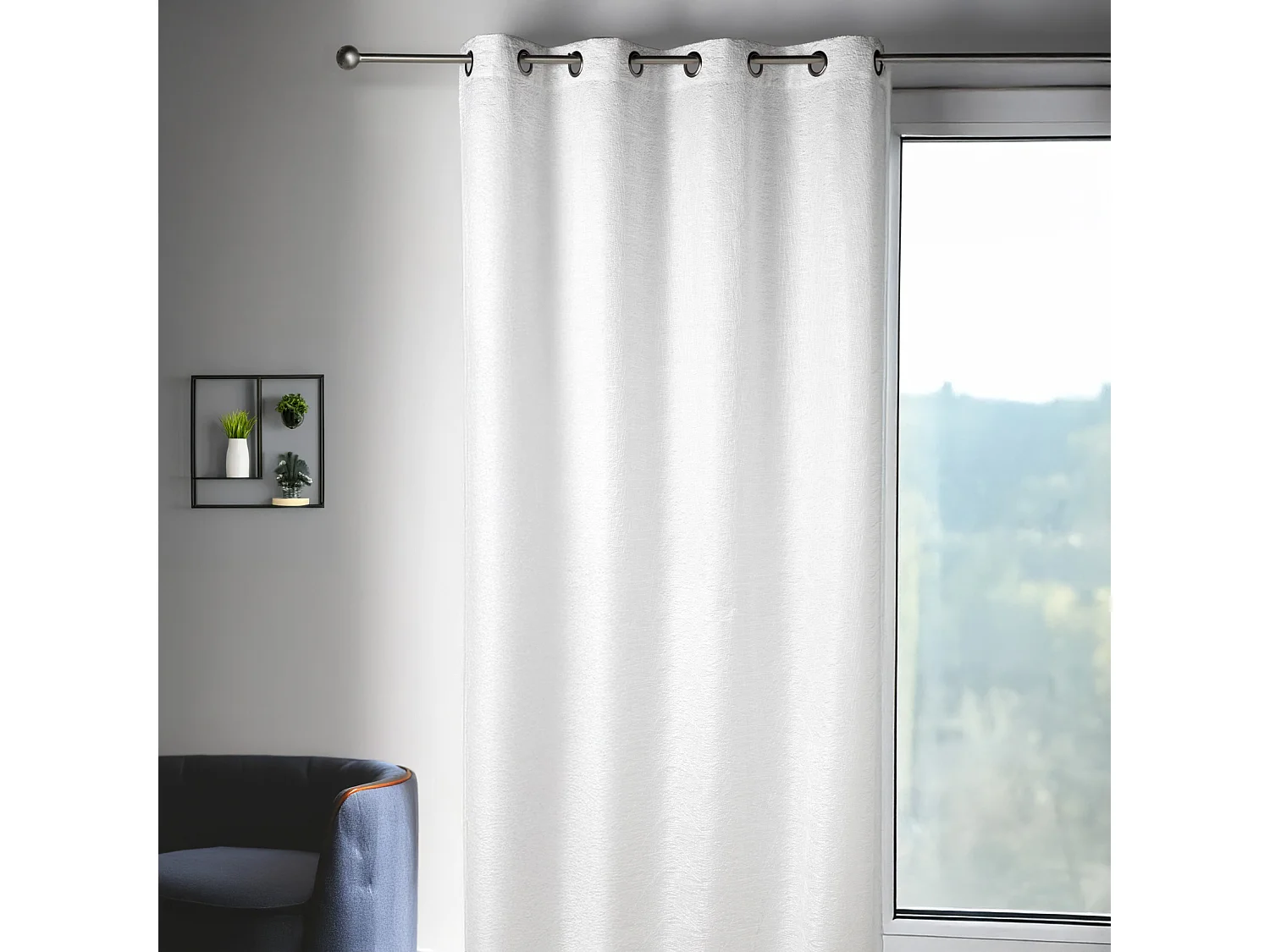 Cortina de mobiliario shantung bordada 140 x 250 cm