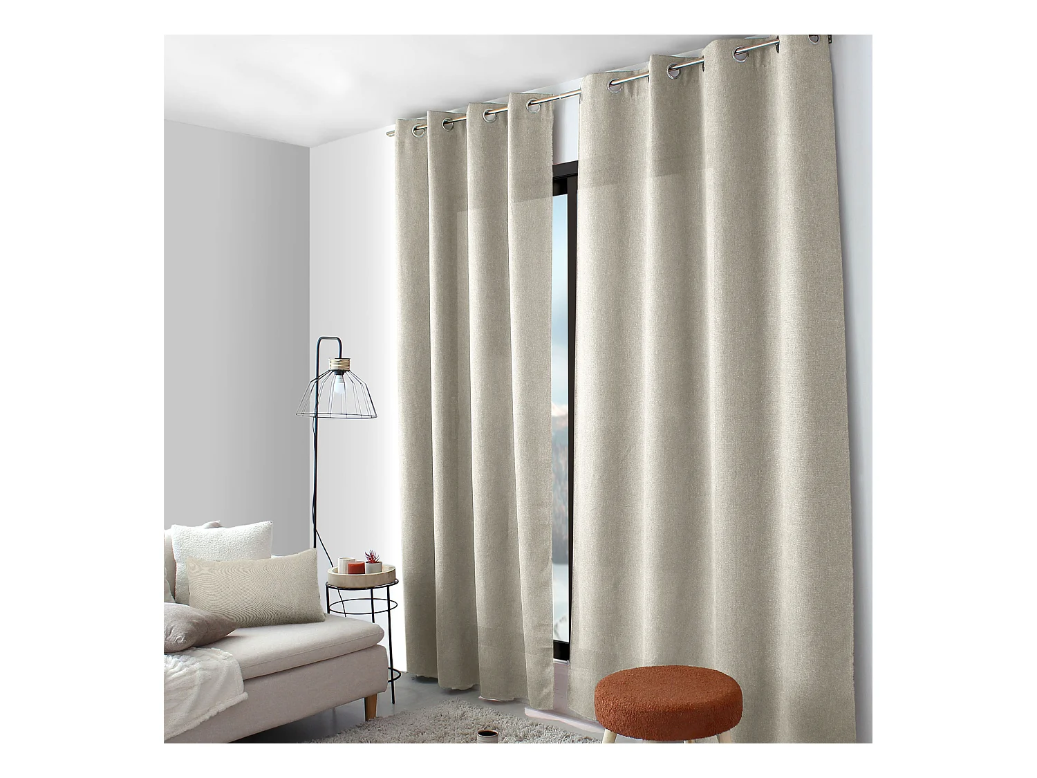 Cortina con ojales de terciopelo chenilla 140 x 240 cm