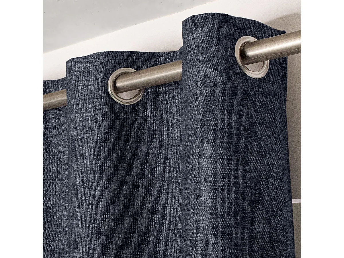 Rideau Occultant à Œillets "Natté" 140x240cm Anthracite