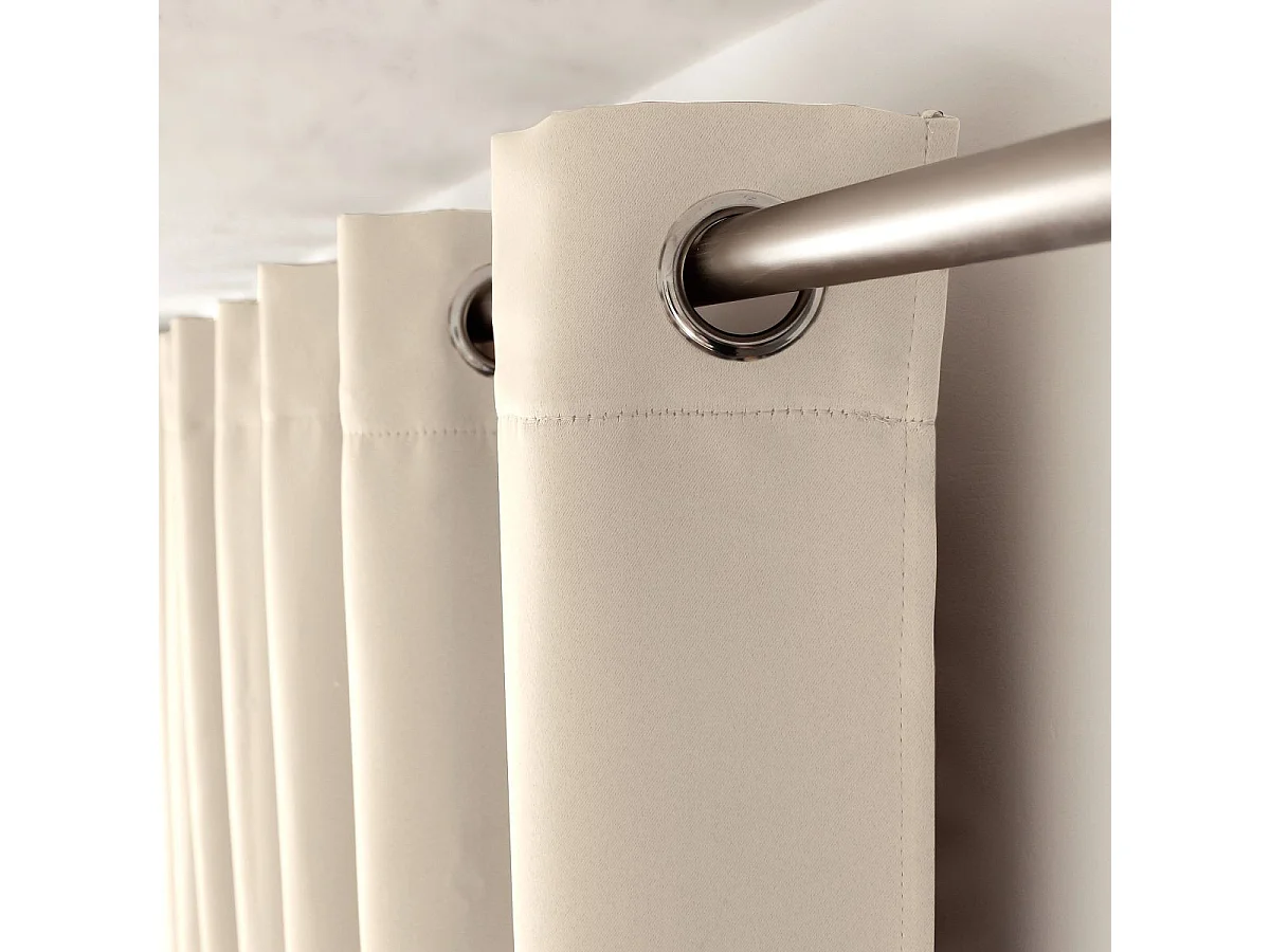 Rideau Occultant à Œillets "Reglisse" 140x240cm Ivoire