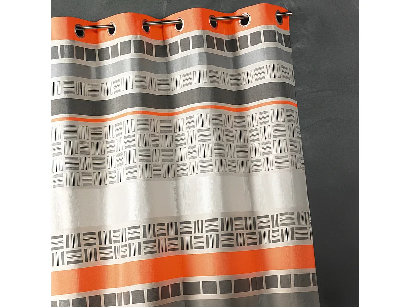 Rideau en jacquard design à rayures horizontales