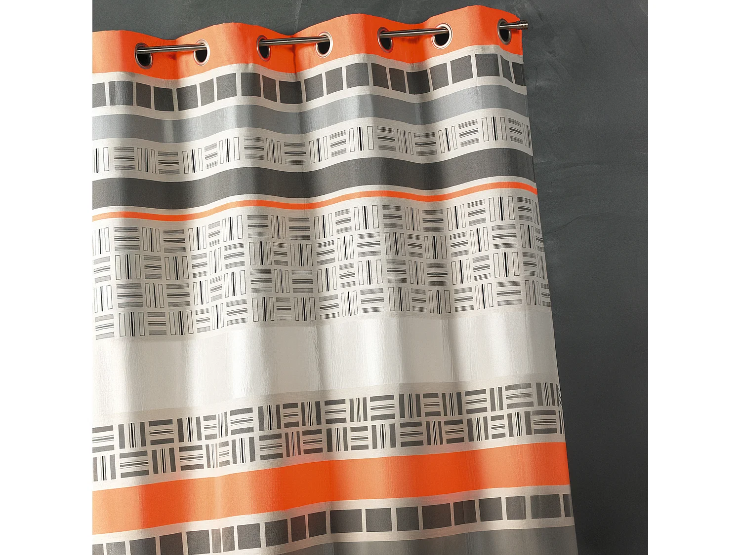 Rideau en jacquard design à rayures horizontales