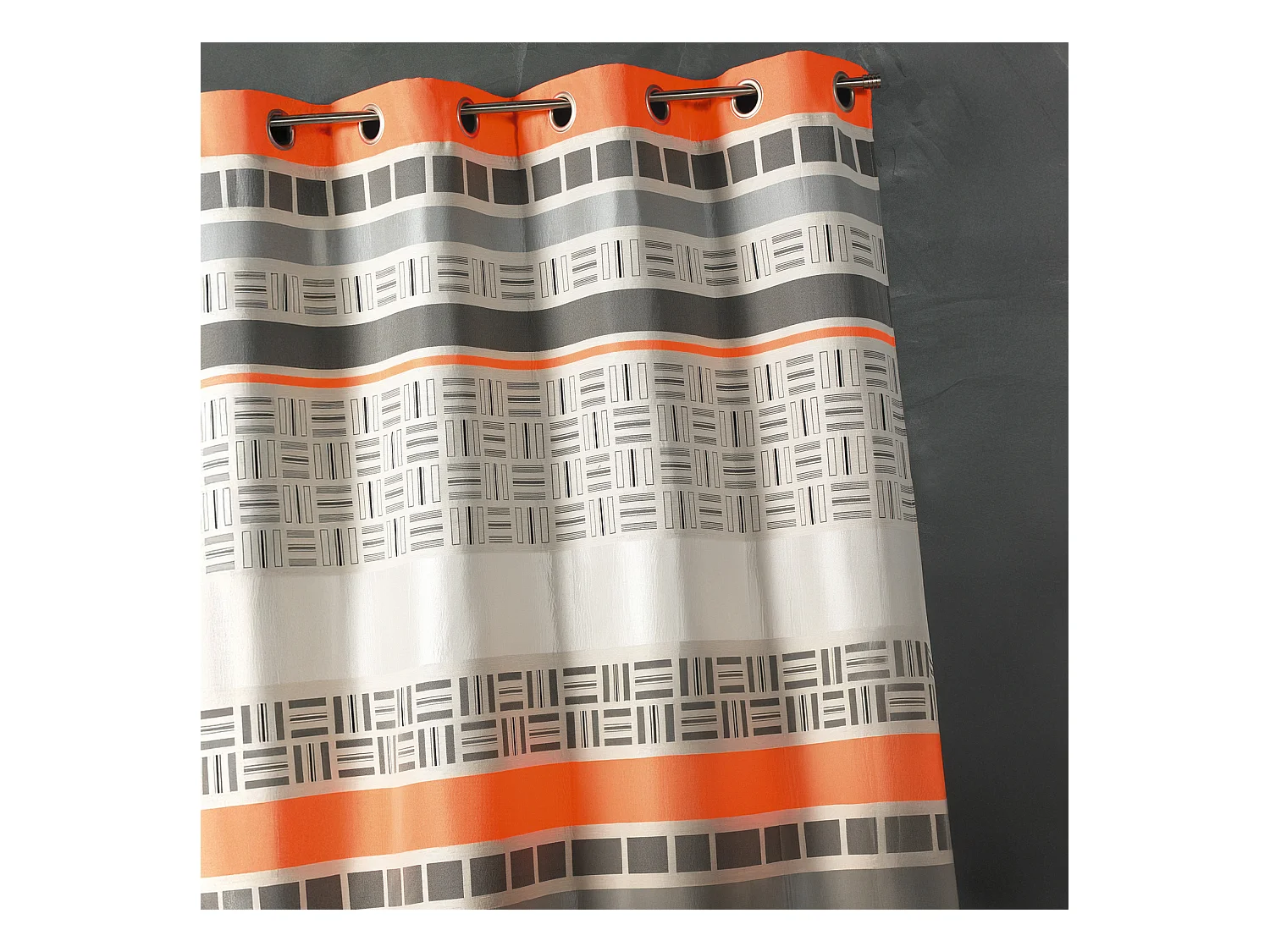 Rideau en jacquard design à rayures horizontales