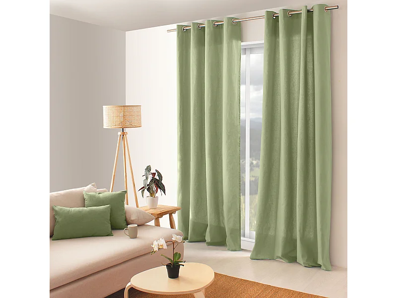 Farbenfroher Vorhang aus reiner Baumwolle 8 Ösen