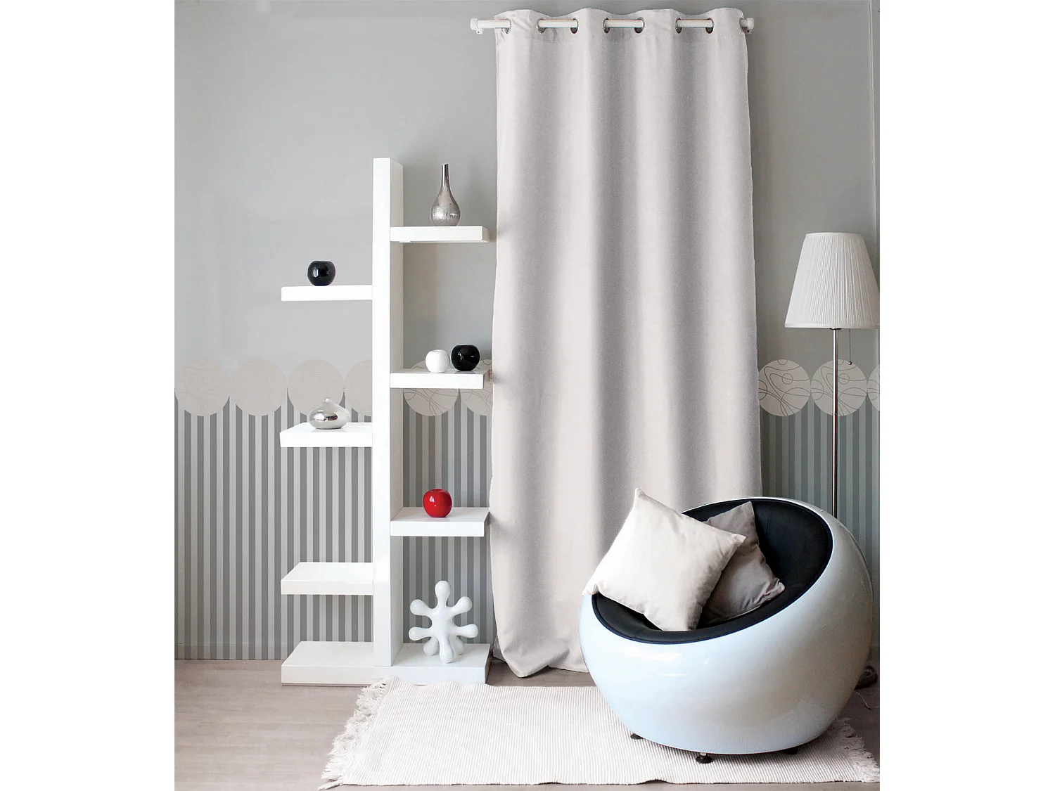 Rideau à Œillets Uni "Basic" 140x240cm Blanc