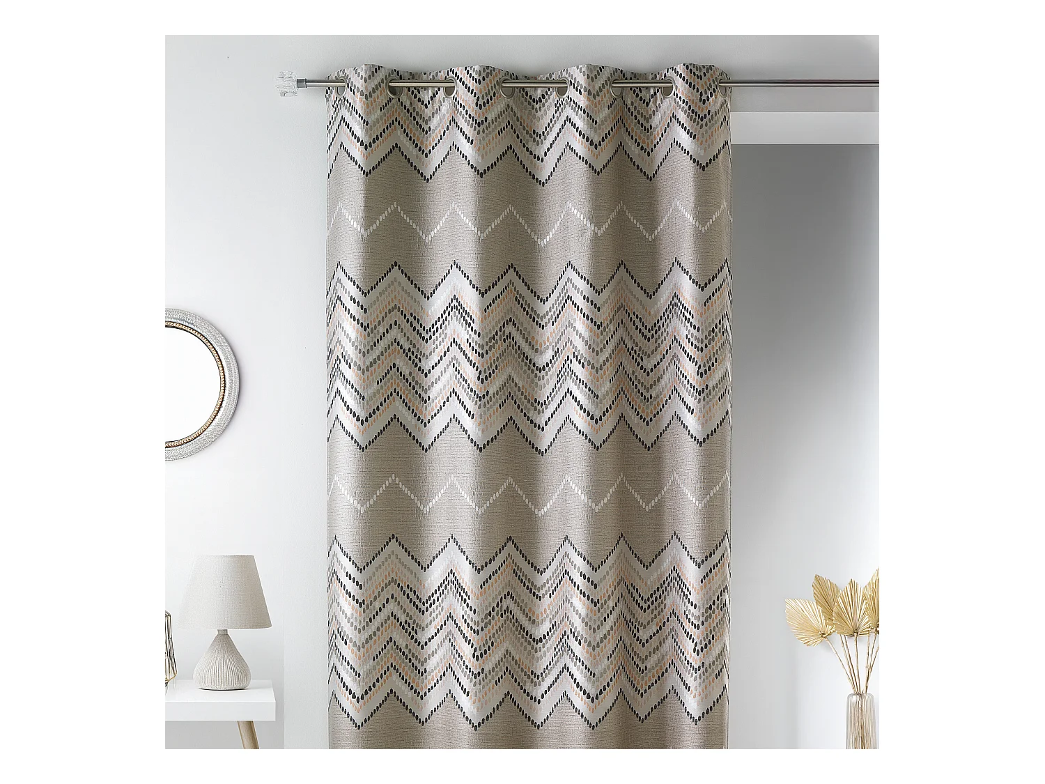 Rideau en jacquard à motifs "chevron"
