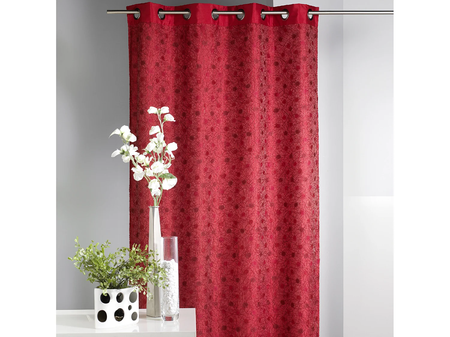 Cortina de mobiliario de shantung forrada fantasía