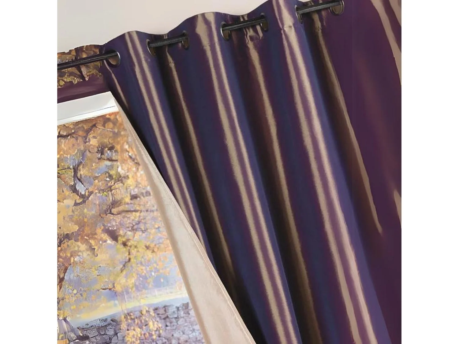 Cortina Reversible de Tafetán 140 x 260 cm