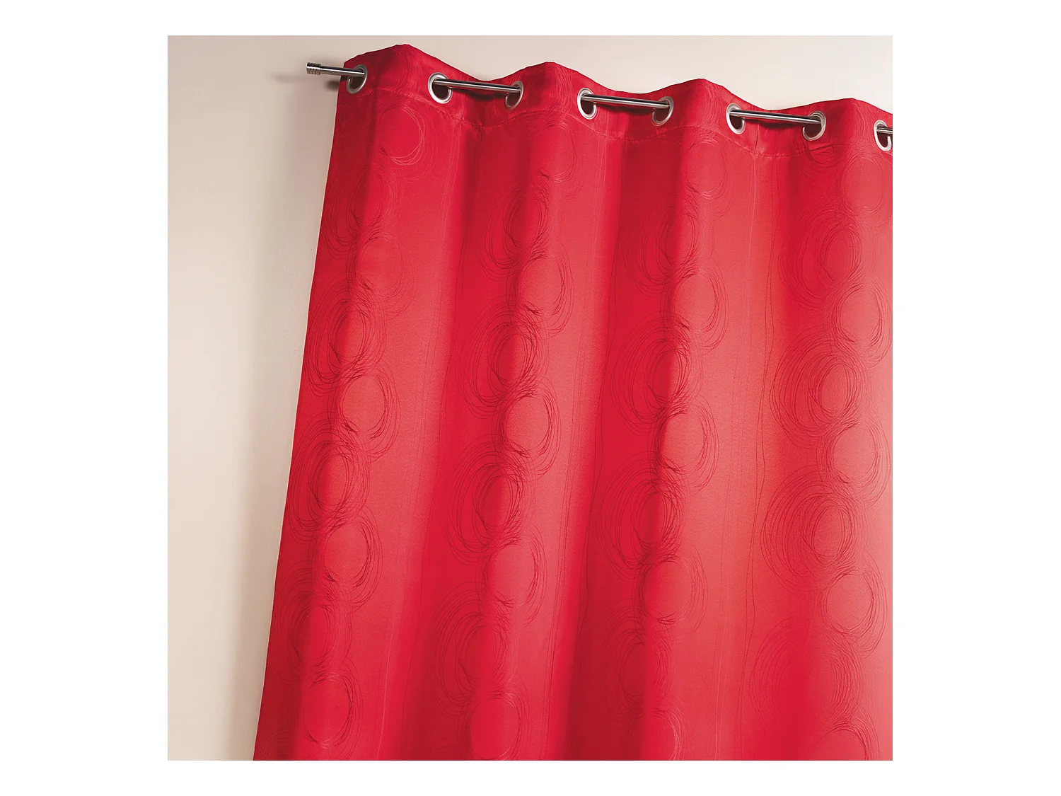 Rideau en jacquard avec imprimés "cercle"