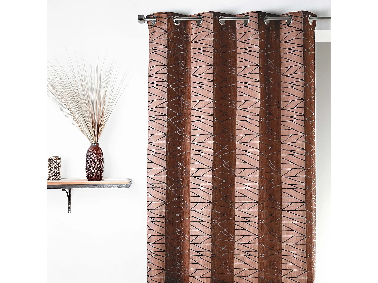 Cortina en Jacquard a Rayas Verticales Alegría 135 x 260 cm