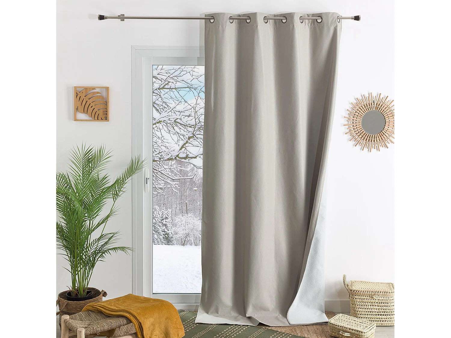 Rideau thermique occultant 100% doublure polaire