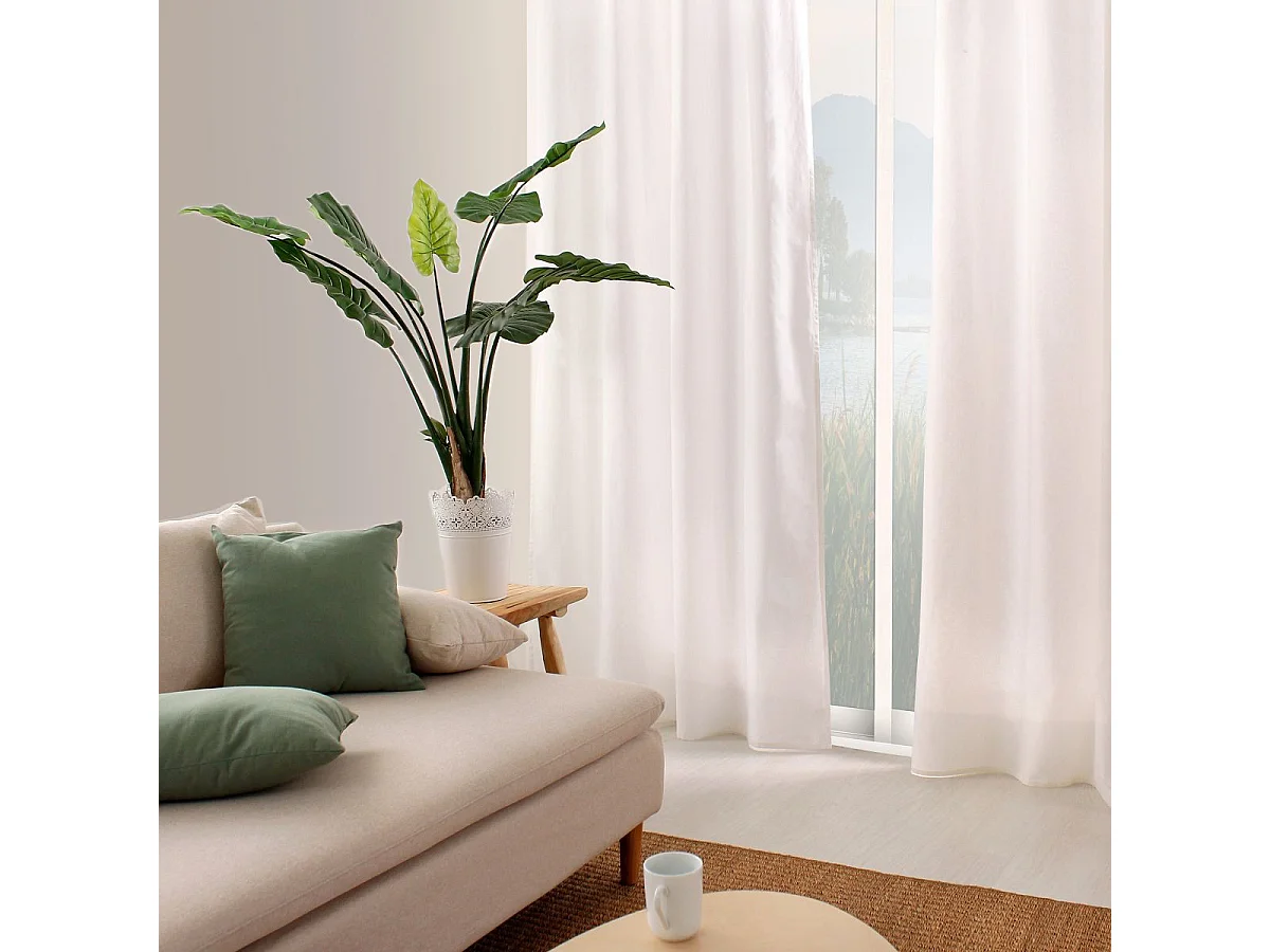 Rideau Uni à Œillets "Panama" 135x240cm Blanc