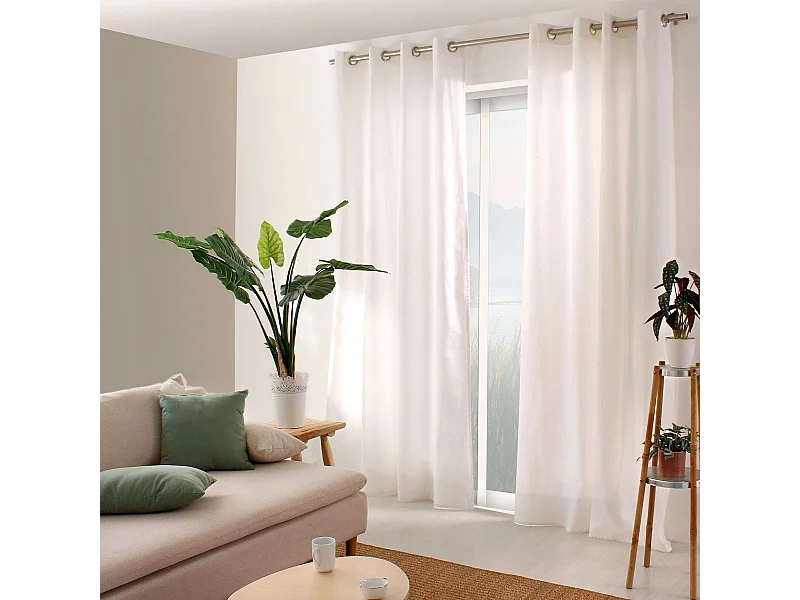 Rideau Uni à Œillets "Panama" 135x240cm Blanc