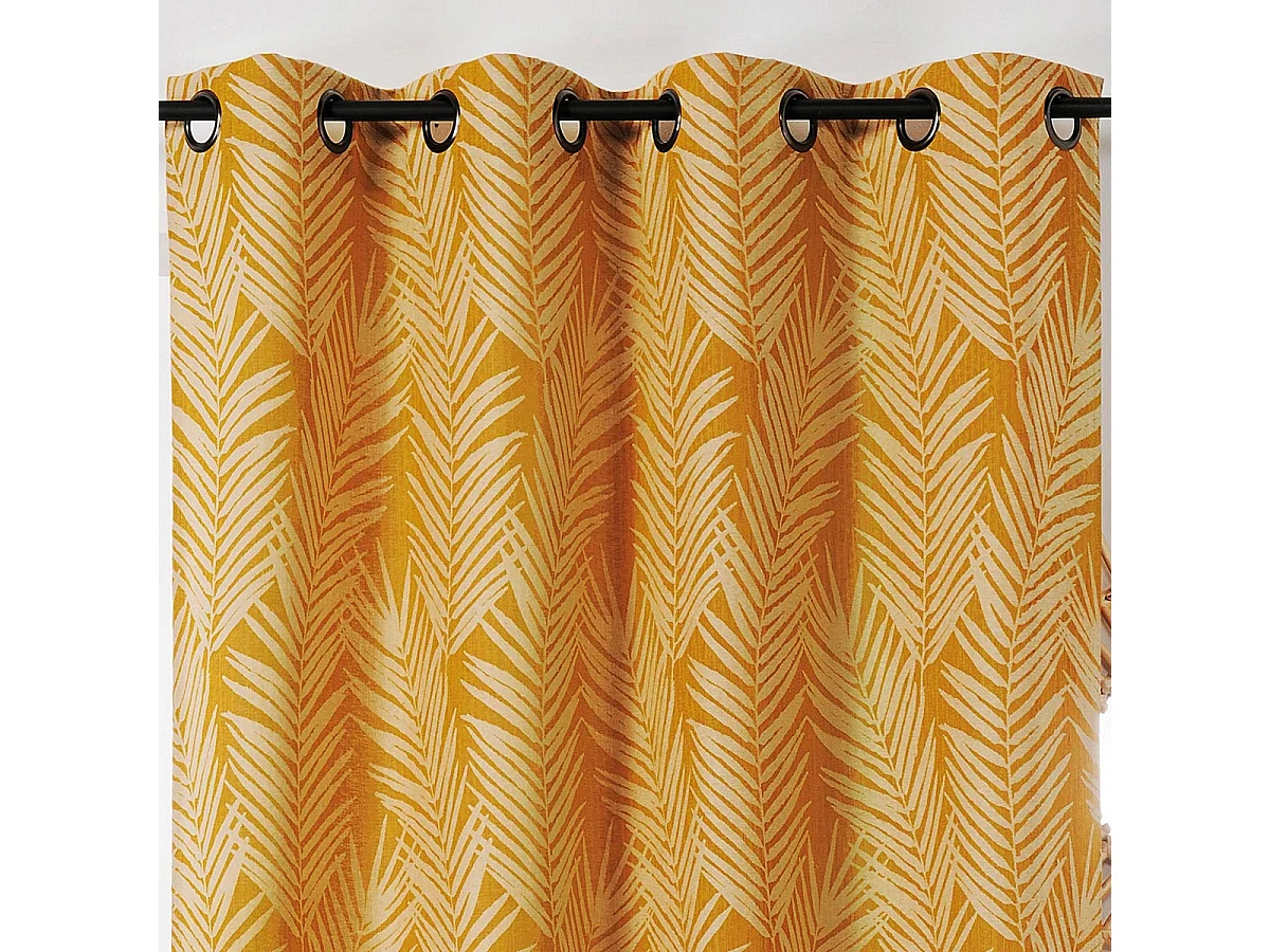 Cortina estampada hoja de palmera 140 x 240 cm