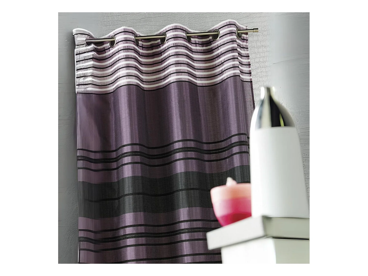 Rideau Shantung rayure chenille