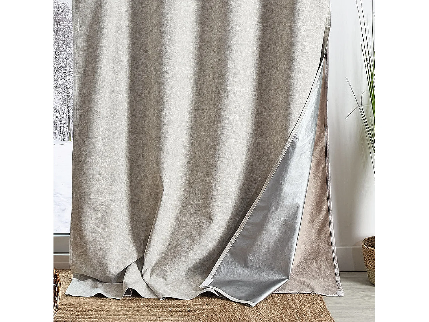 Rideau thermique et occultant  hiver - été