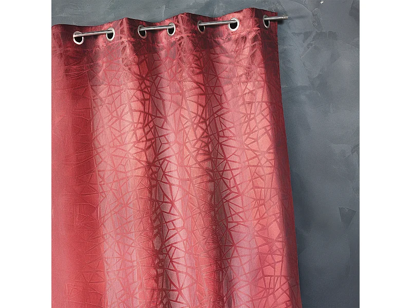 Rideau en jacquard à imprimés et à rayures verticales