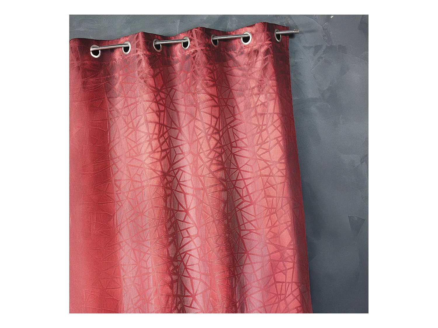Rideau en jacquard à imprimés et à rayures verticales