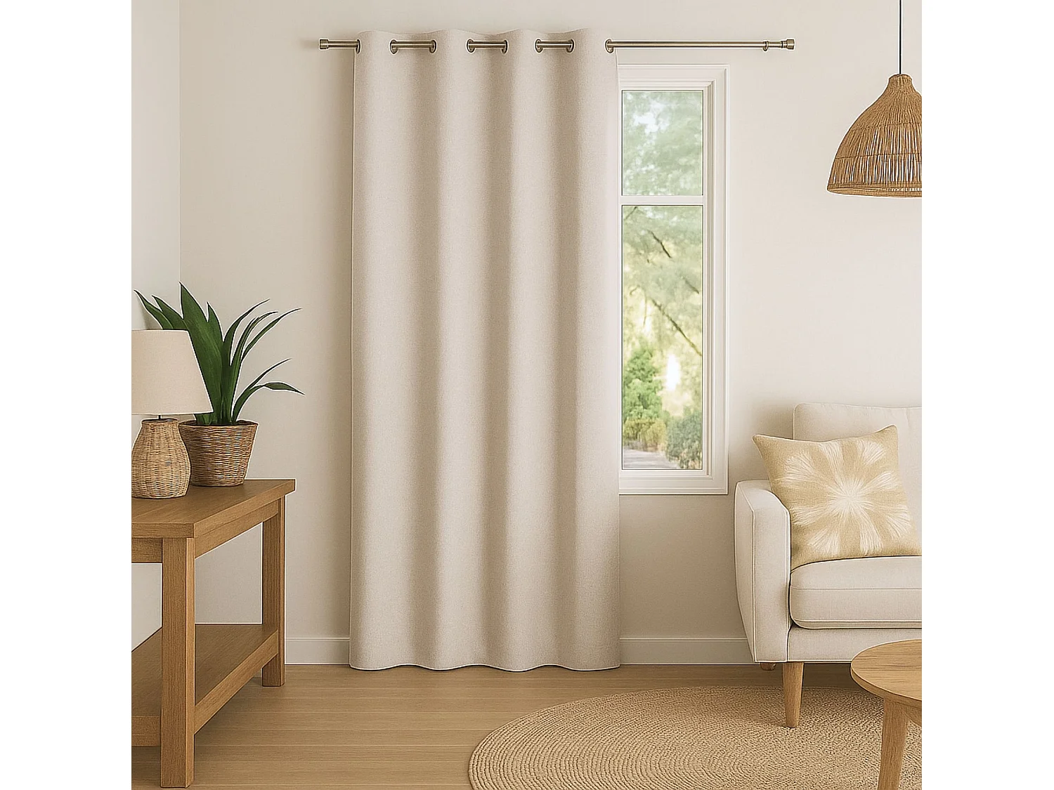 100% lichtdichte Unifarben Vorhang mit melierten Effekt 140 x 180 cm