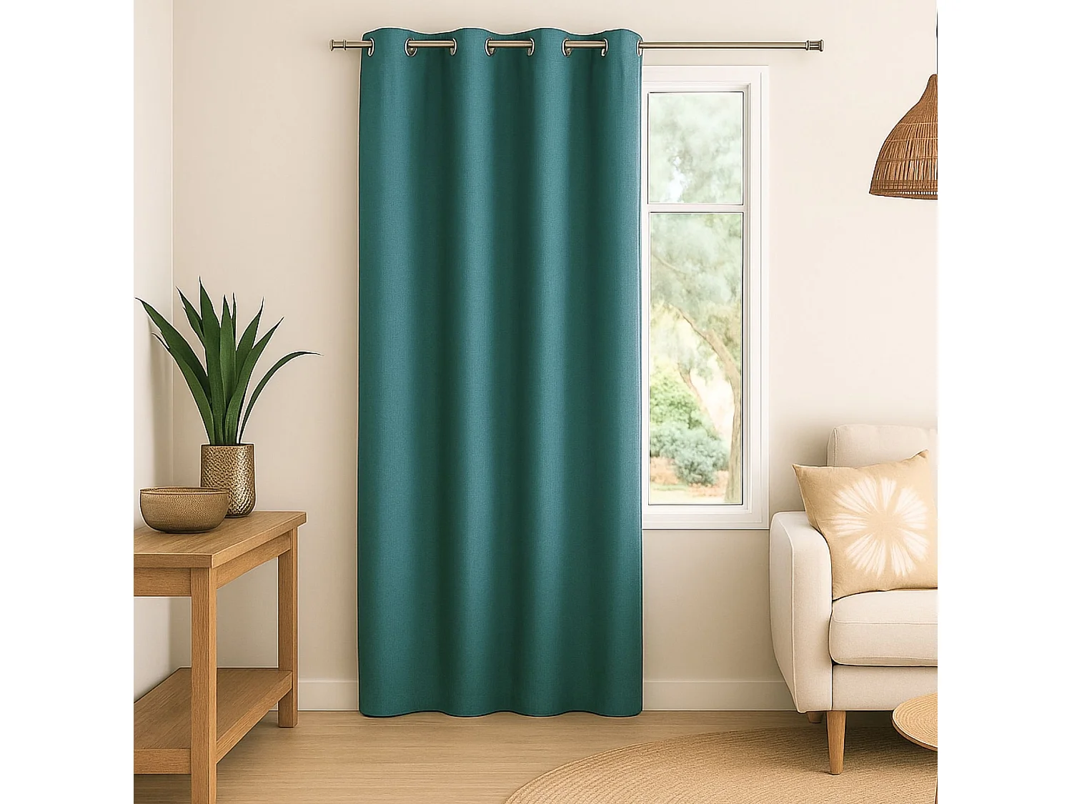 Cortina 100% opaca con efecto moteado 140 x 180 cm