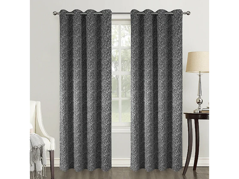 Paire de rideaux obscurcissants au style géométrique