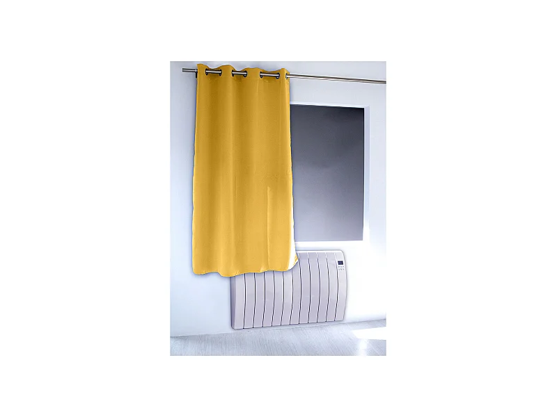 Rideau Occultant à Œillets "Reglisse" 140x180cm Jaune