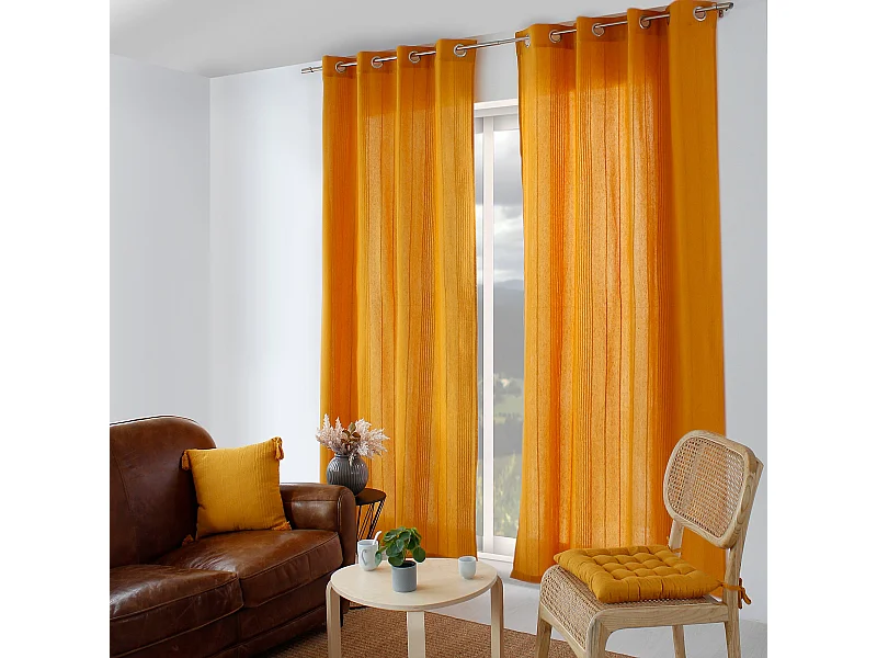 Rideau à Œillets "Bombay" 140x240cm Moutarde
