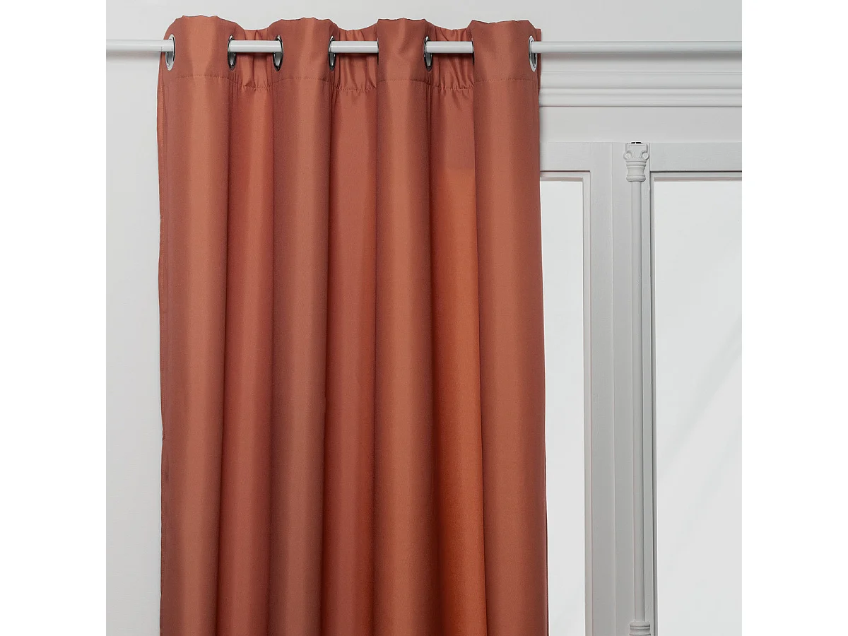 Rideau Isolant à Œillets "Eliat" 140x260cm Terracotta
