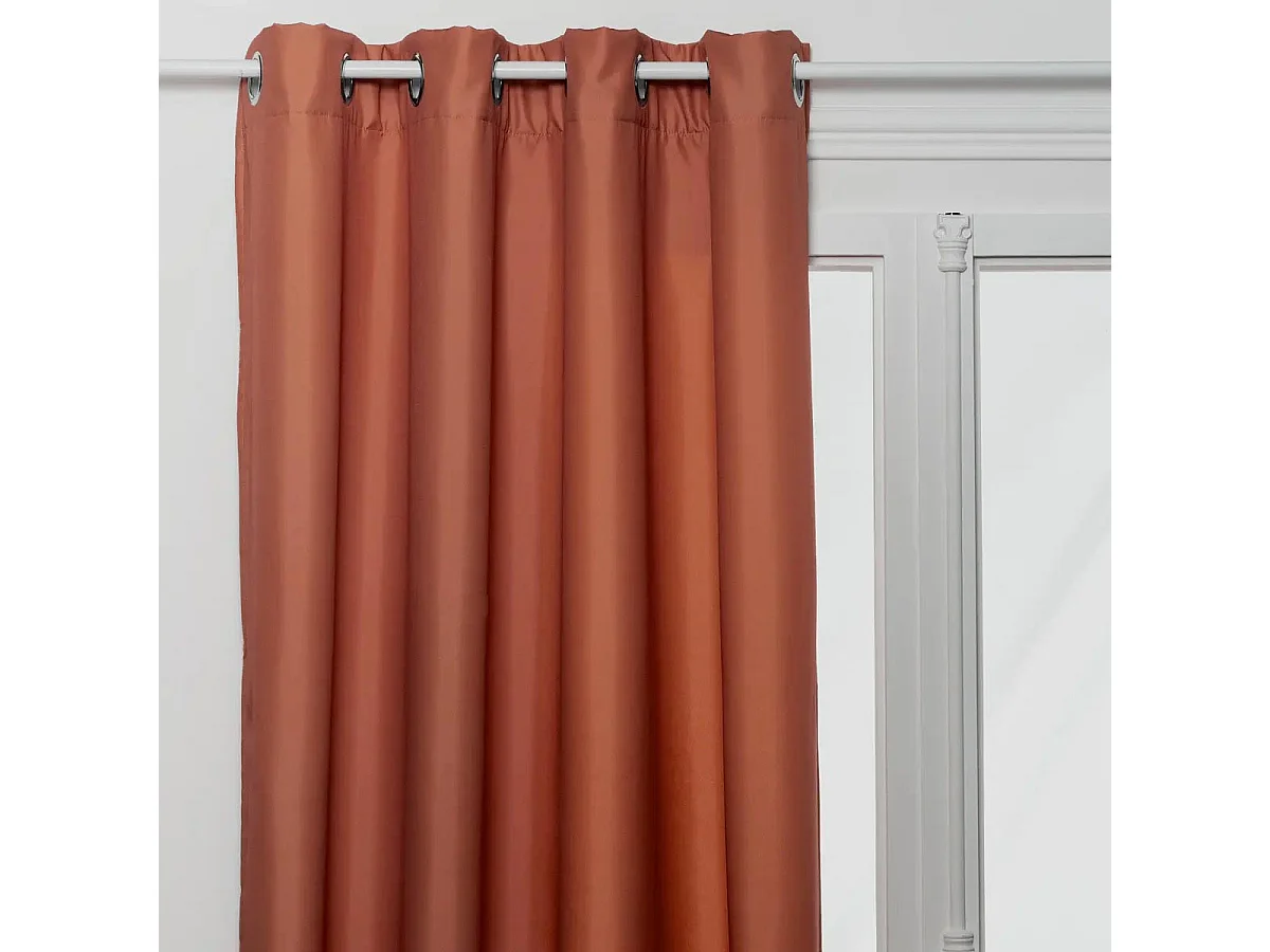 Rideau Isolant à Œillets "Eliat" 140x260cm Terracotta