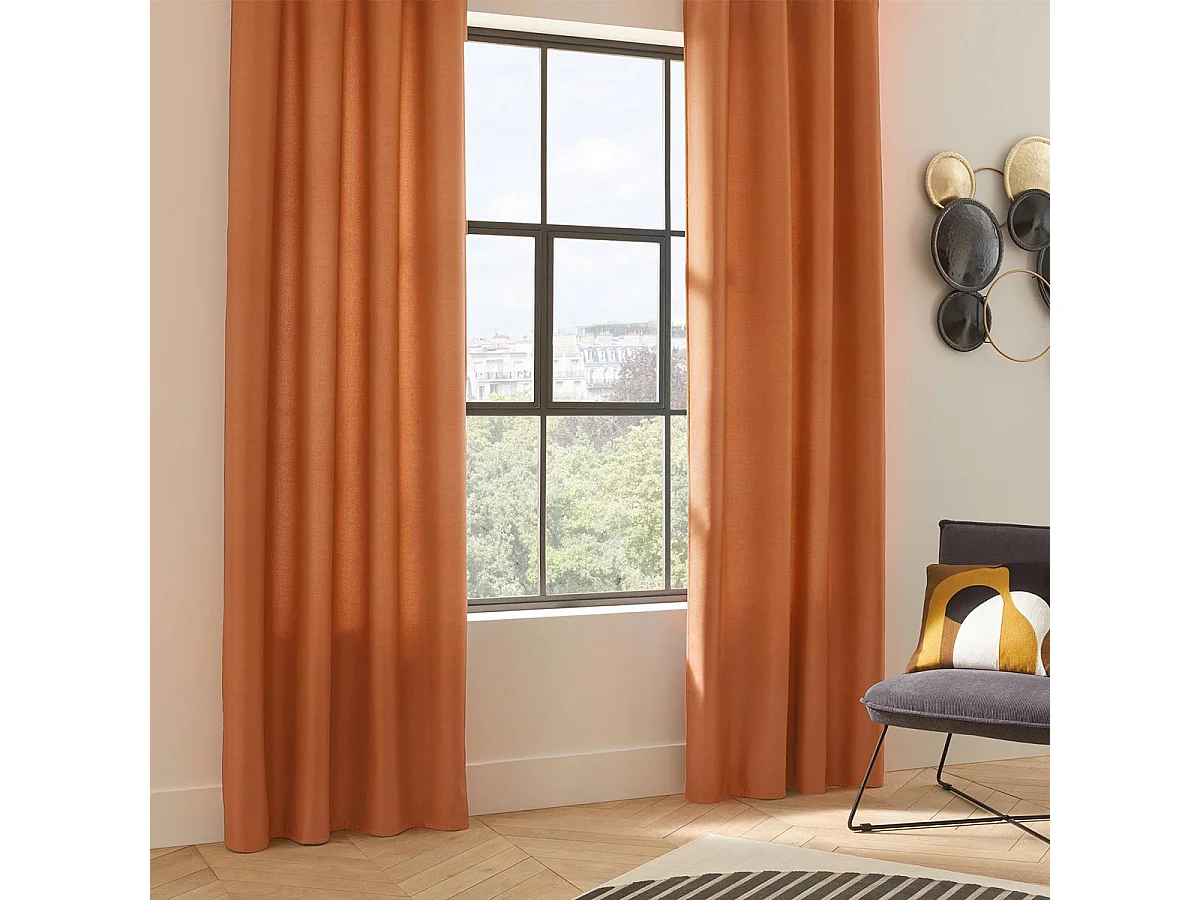 Rideau Isolant à Œillets "Eliat" 140x260cm Terracotta