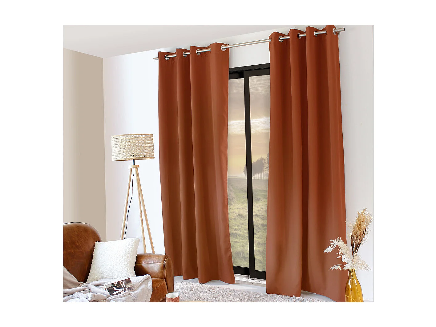 Cortina térmica de microfibra forrada