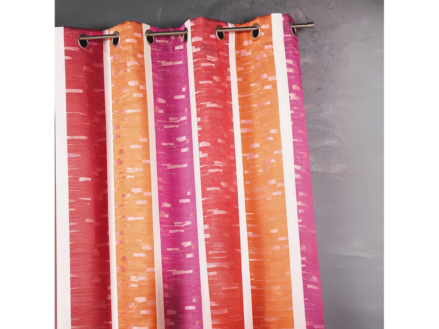 Rideau en jacquard design à rayures verticales